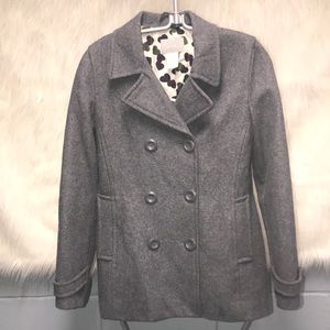 Delia’s Gray Wool Blend Pea Coat Small